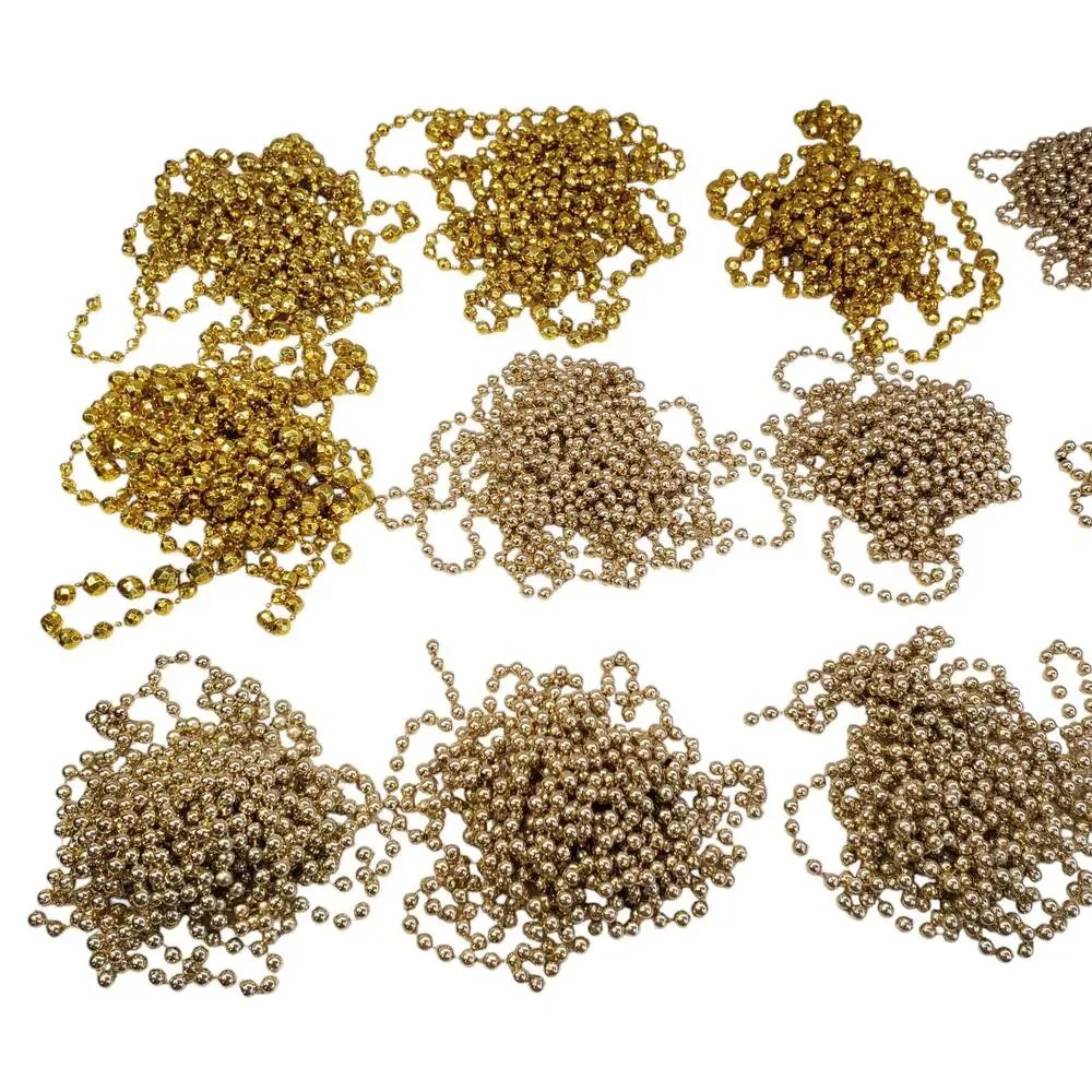 Vintage Gold Christmas Garland Beaded Chain Garland 9' Christmas Tree Decor